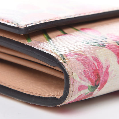 Gucci Calfskin Blooms Print Continental Wallet Pink Apricot Multicolor 8 of 12