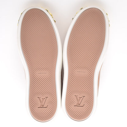 Louis Vuitton Patent Calfskin Suede Tempo Slip On Sneakers 36 Nude 5 of 8