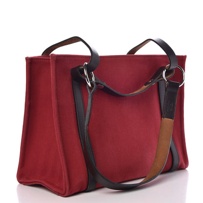 Hermes Natural Hunter Calfskin Toile Chevron Cabalicol Tote Ebene 3 of 17