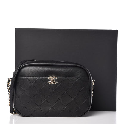 Chanel Goatskin Quilted Large Casual Trip Camera Case Bag Black 10 of 10