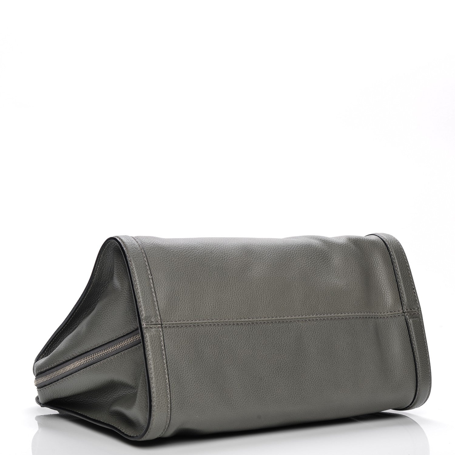 Alexander McQueen Pebbled Calfskin Large Skull Padlock Zip Around Tote Dark Grey 4 of 7