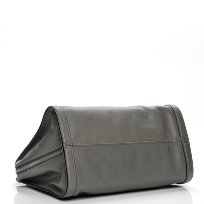 Alexander McQueen Pebbled Calfskin Large Skull Padlock Zip Around Tote Dark Grey 4 of 7