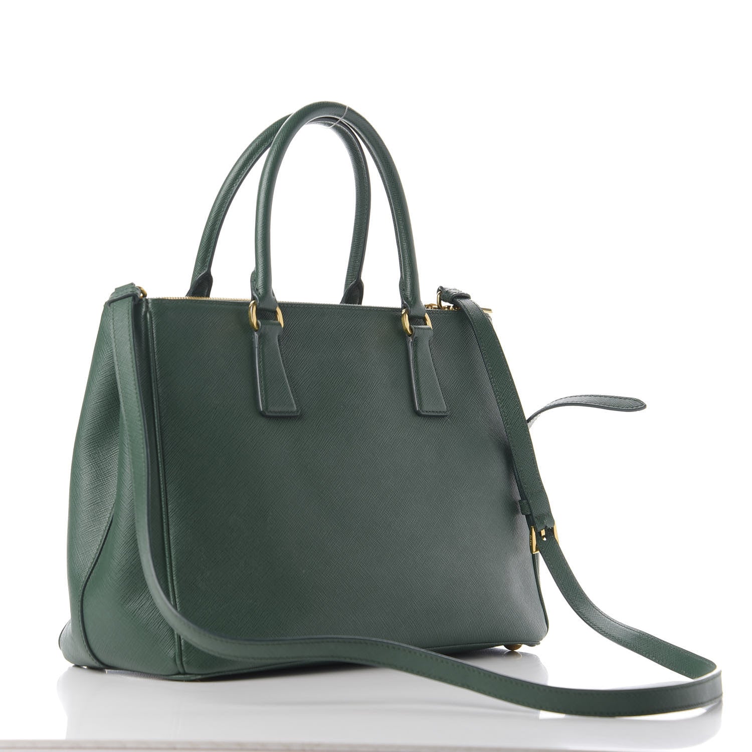 Prada Saffiano Medium Galleria Double Zip Tote Biliardo 3 of 9