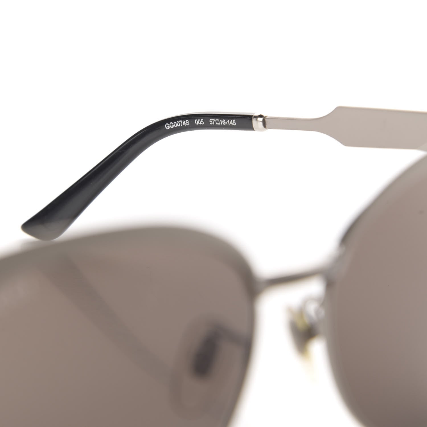 Gucci Round Metal GG0074S Sunglasses Silver 5 of 7