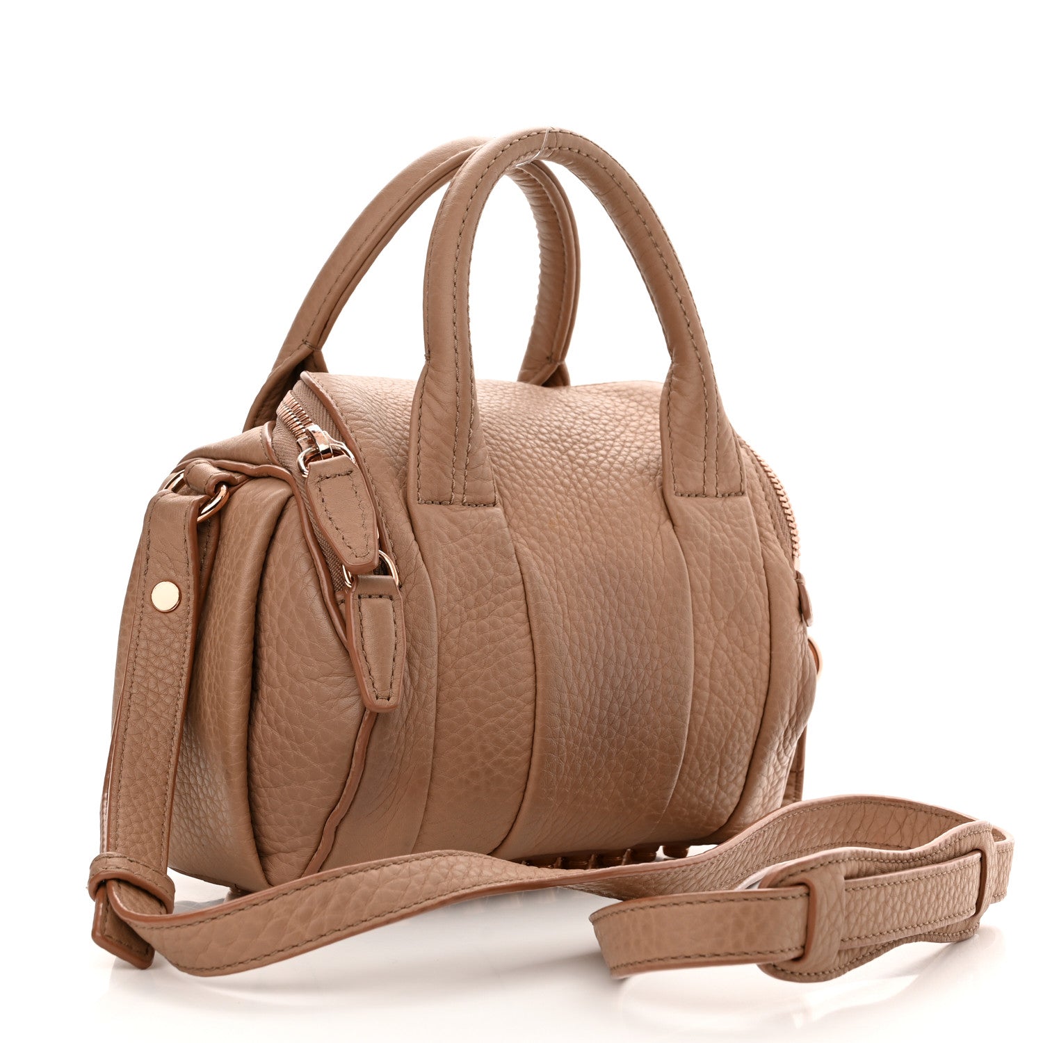 Alexander Wang Pebbled Lambskin Mini Rockie Latte Rose Gold Hardware 3 of 9