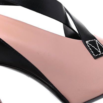 Louis Vuitton LOUIS VUITTON Calfskin Matchmake Cross Pumps 40 Beige Black 22 of 27