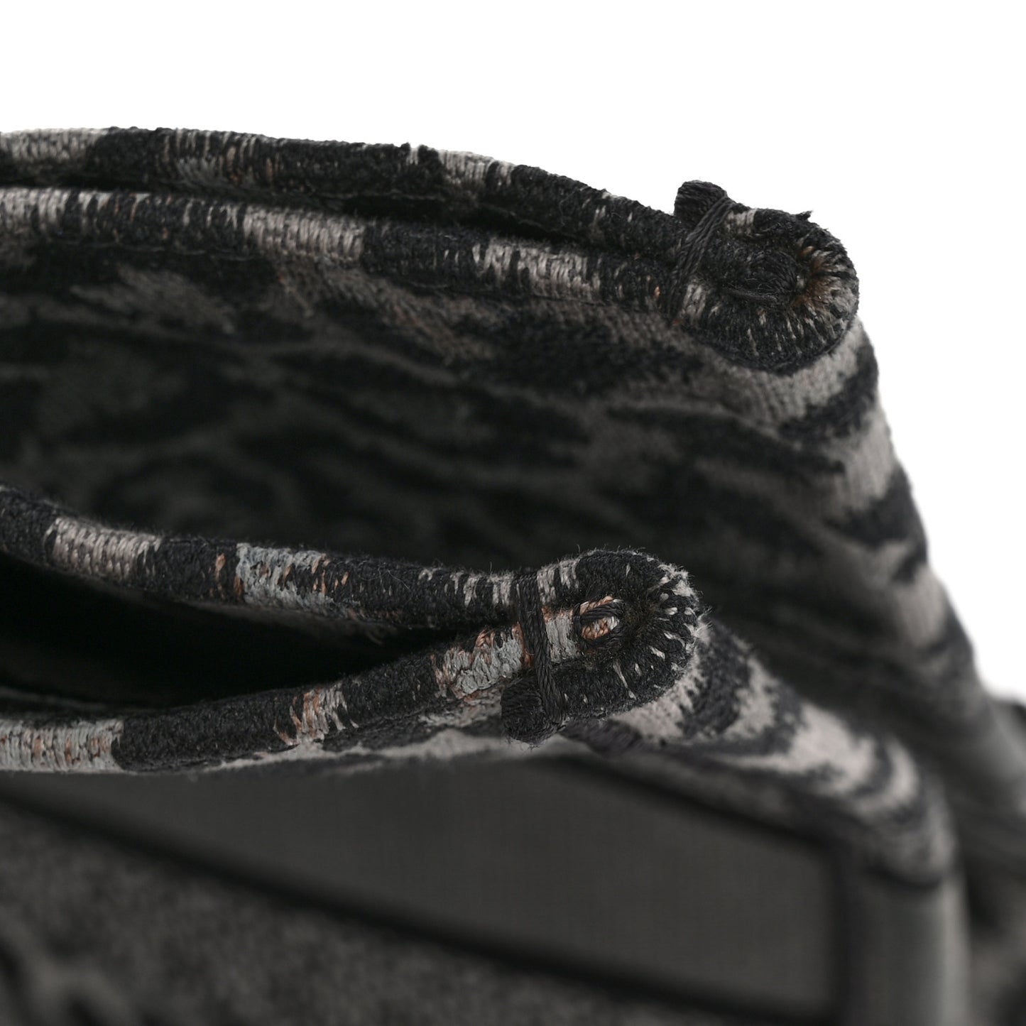 Canvas Mizza Embroidered Large Leopard Book Tote Grey