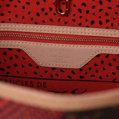 Louis Vuitton Monogram Kusama Waves Neverfull MM Red 8 of 11