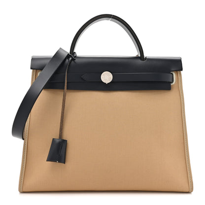 Hermes Vache Hunter Toile Herbag Zip 31 PM Trench Bleu Indigo 1 of 18