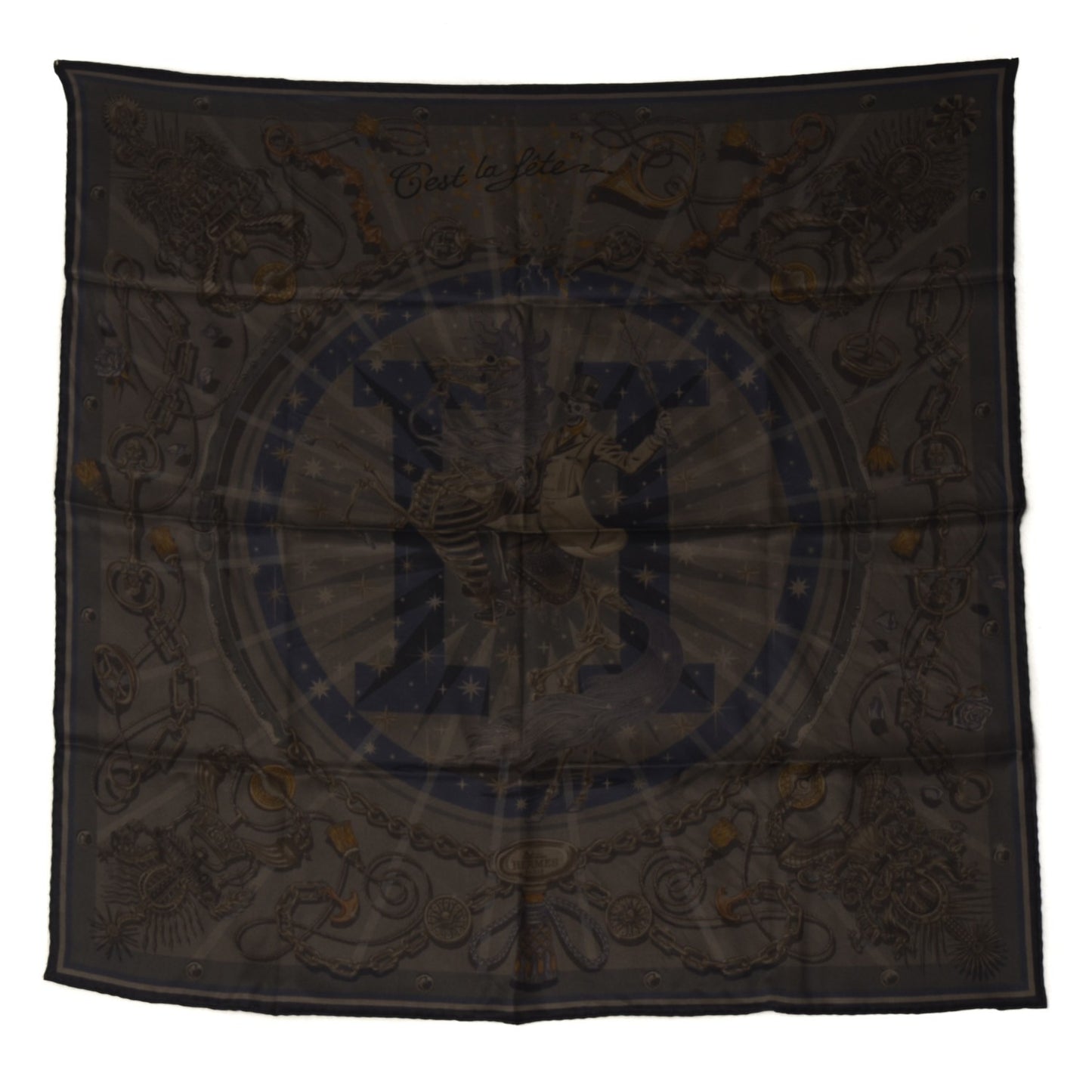 Silk C'Est La Fete Scarf 70 Surteint Kaki Pap H