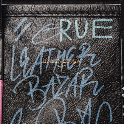 Balenciaga Agneau Arena Graffiti All Over Medium Bazar Shopper Tote Black Multicolor 8 of 8