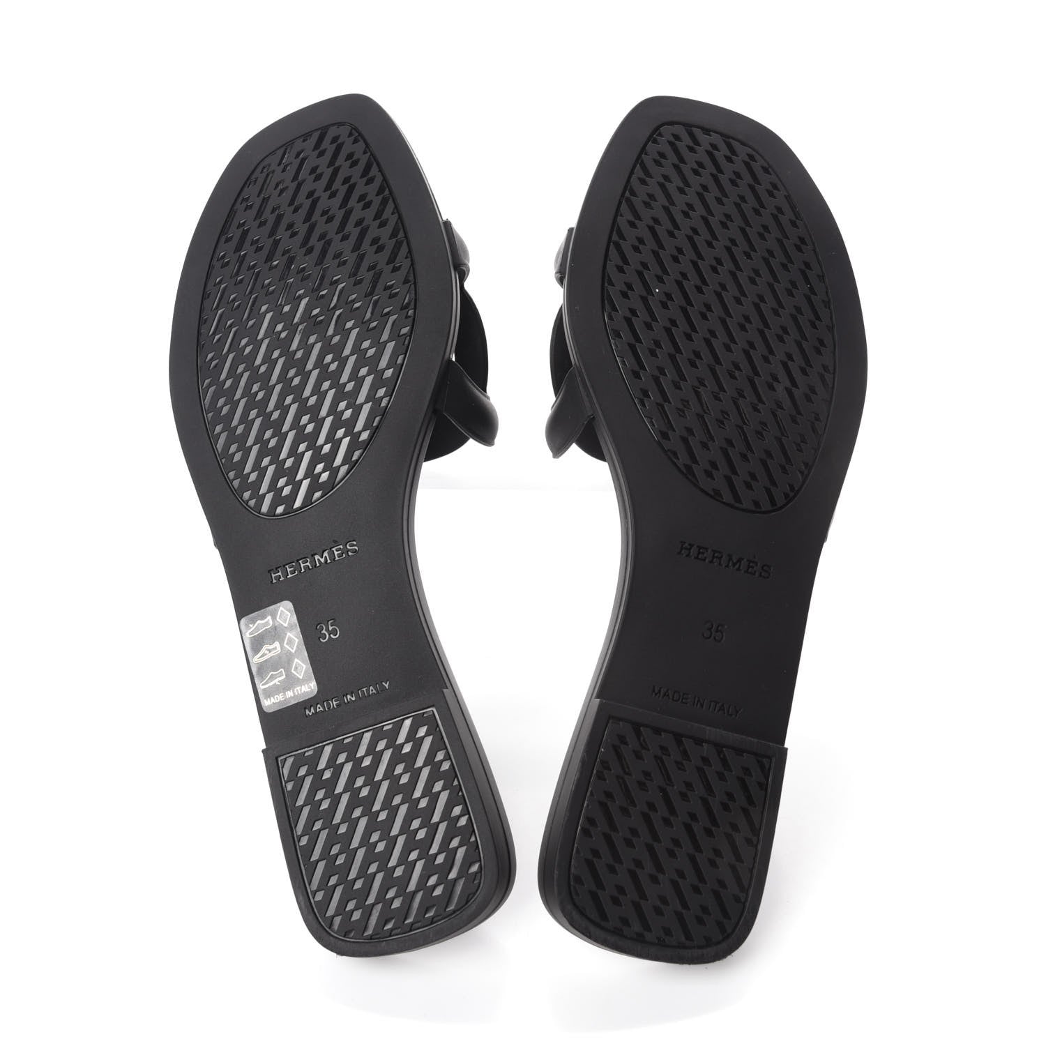 Hermes Rubber Aloha Sandals 35 Black 5 of 9