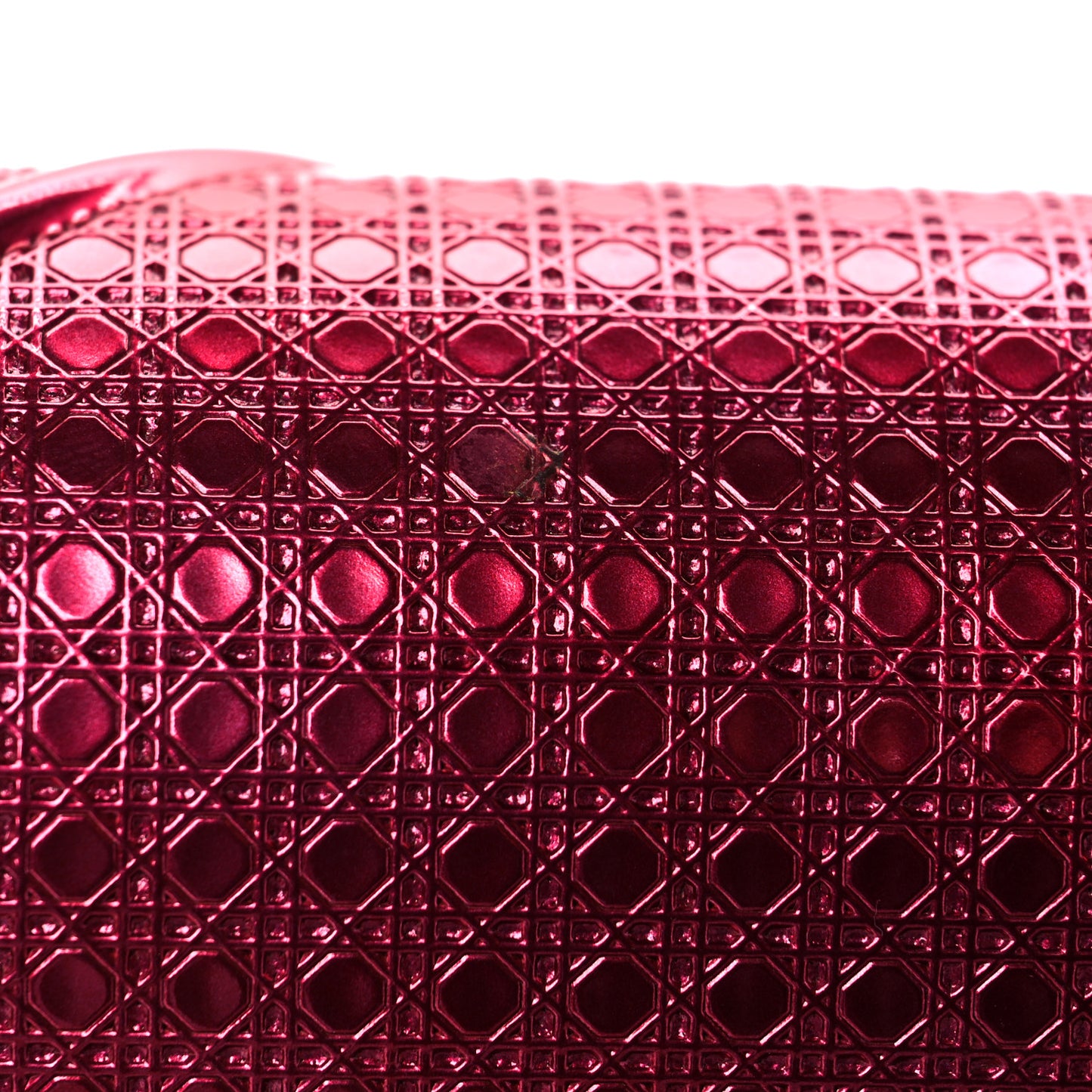 Metallic Patent Micro-Cannage Medium Diorama Flap Bag Red