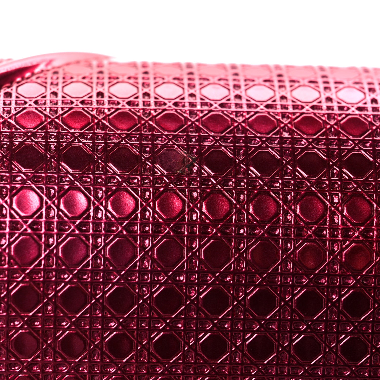 Christian Dior Metallic Patent Micro-Cannage Medium Diorama Flap Bag Red 10 of 10