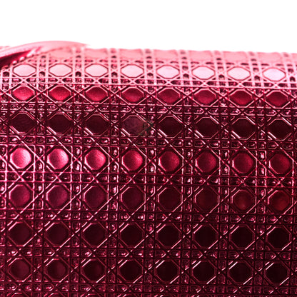 Christian Dior Metallic Patent Micro-Cannage Medium Diorama Flap Bag Red 10 of 10