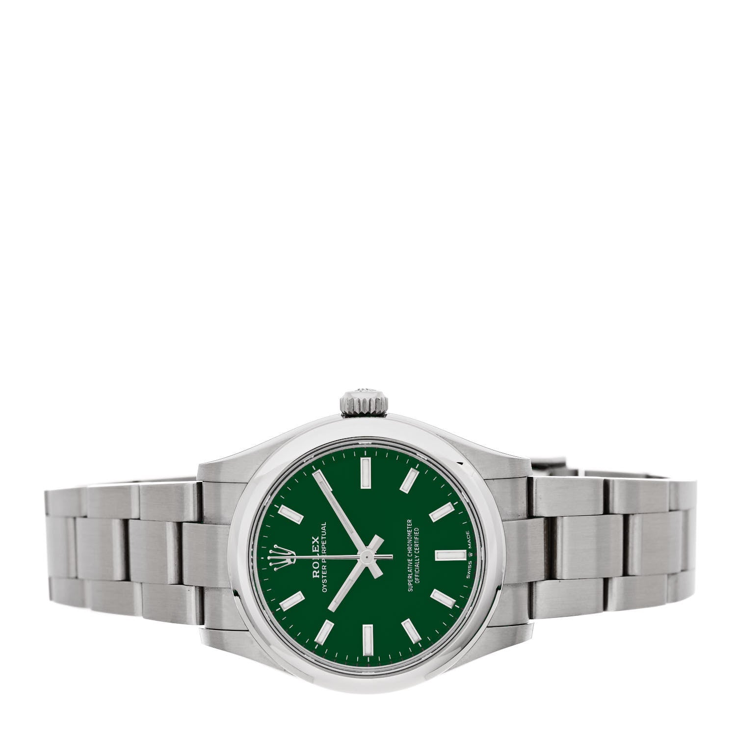 Rolex Stainless Steel 31mm Oyster Perpetual Watch Green 277200 2 of 5