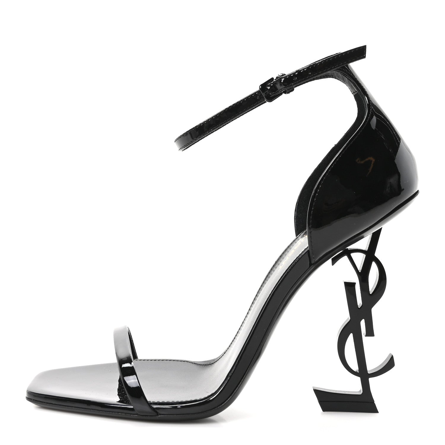 Saint Laurent Vernice Chiffon Opyum 110 Sandals 38 Black 1 of 10
