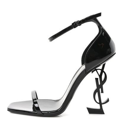 Saint Laurent Vernice Chiffon Opyum 110 Sandals 38 Black 1 of 10
