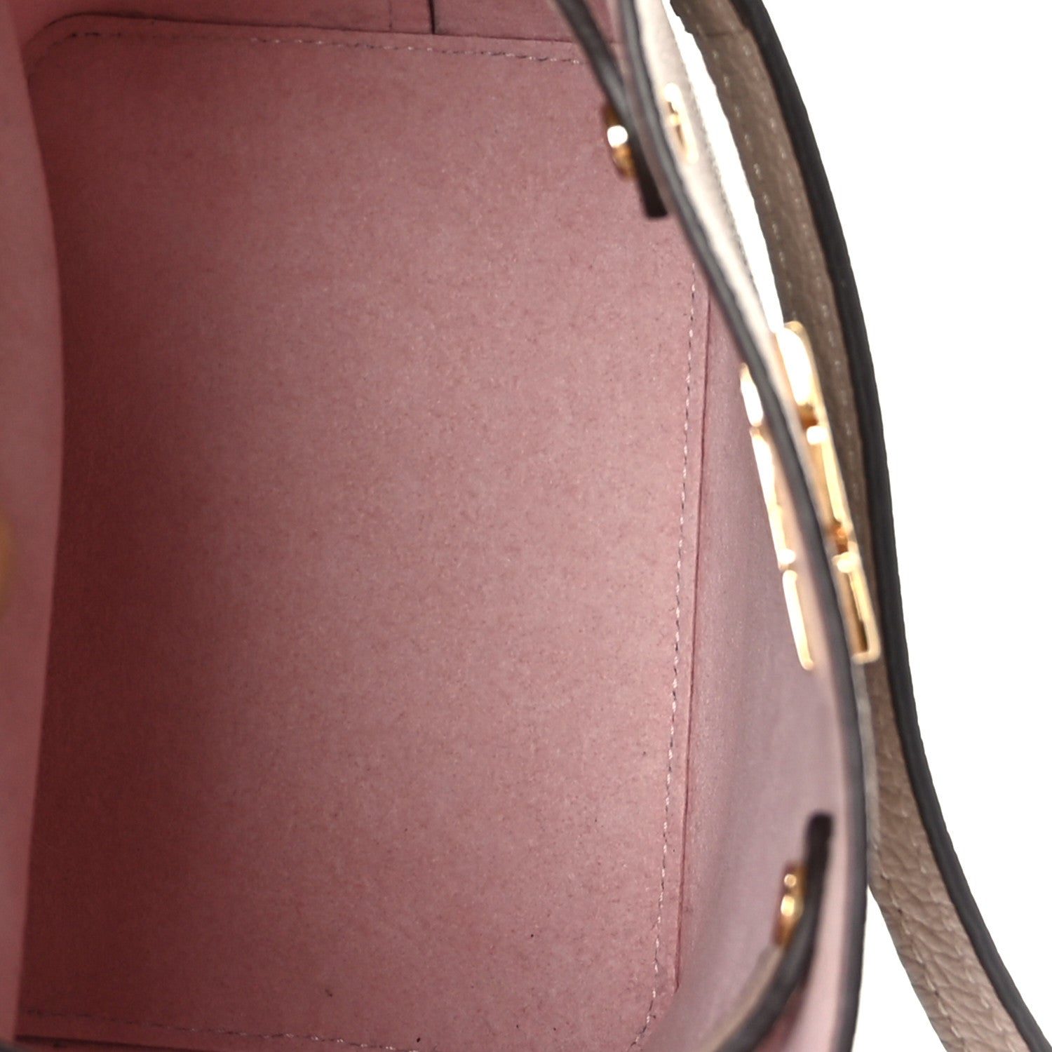 Louis Vuitton Calfskin Nano Lockme Bucket Greige 6 of 8