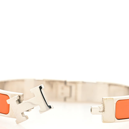 Hermes Enamel Narrow Clic Clac H Bracelet PM Orange 4 of 5
