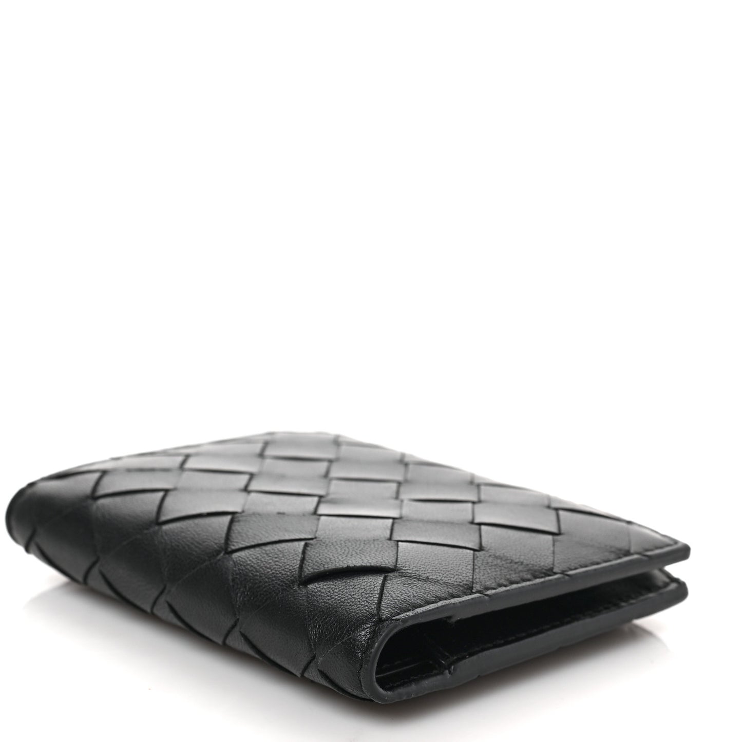 Nappa Intrecciato Bifold Zip Wallet Black