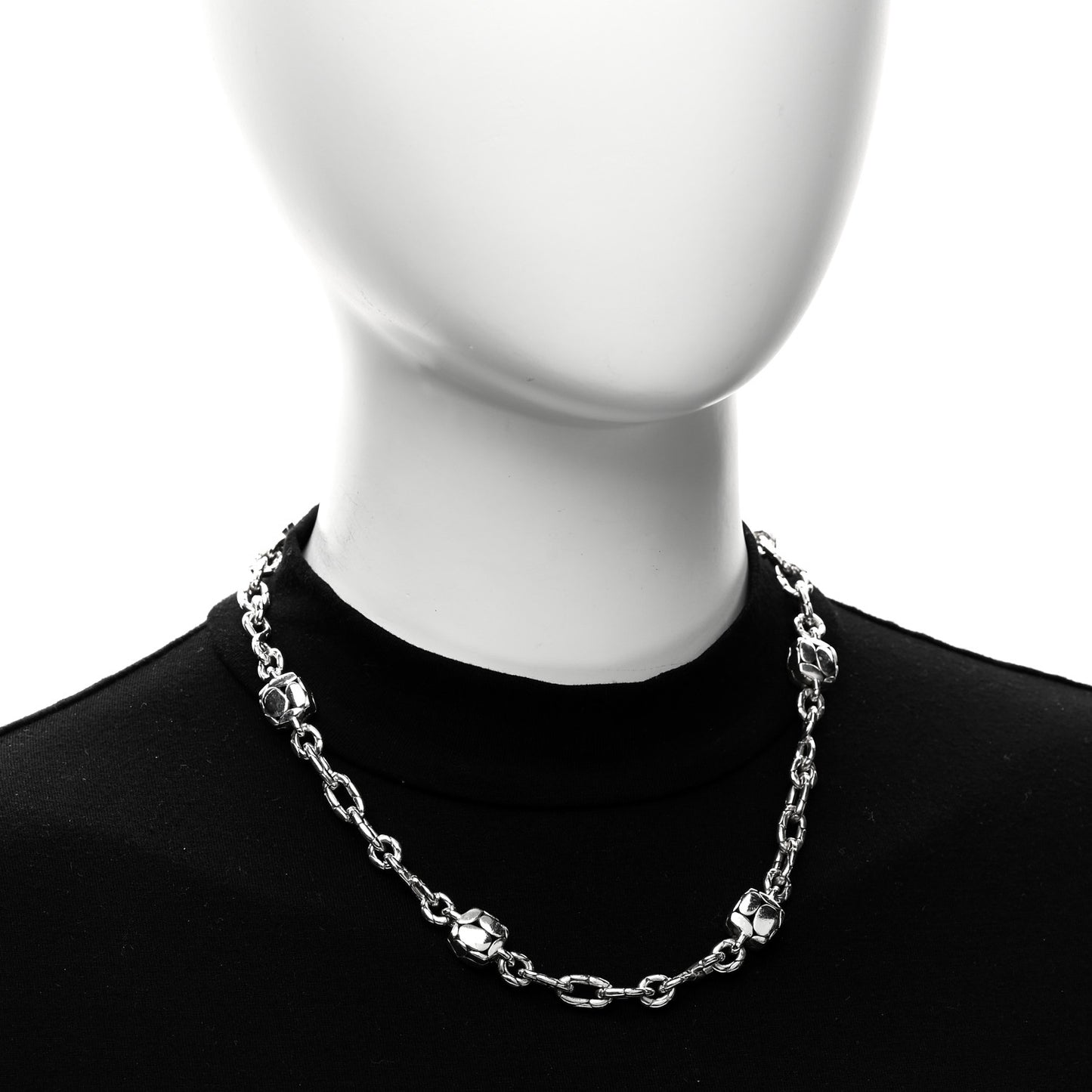 Sterling Silver Kali Dot Bead Square Station Necklace