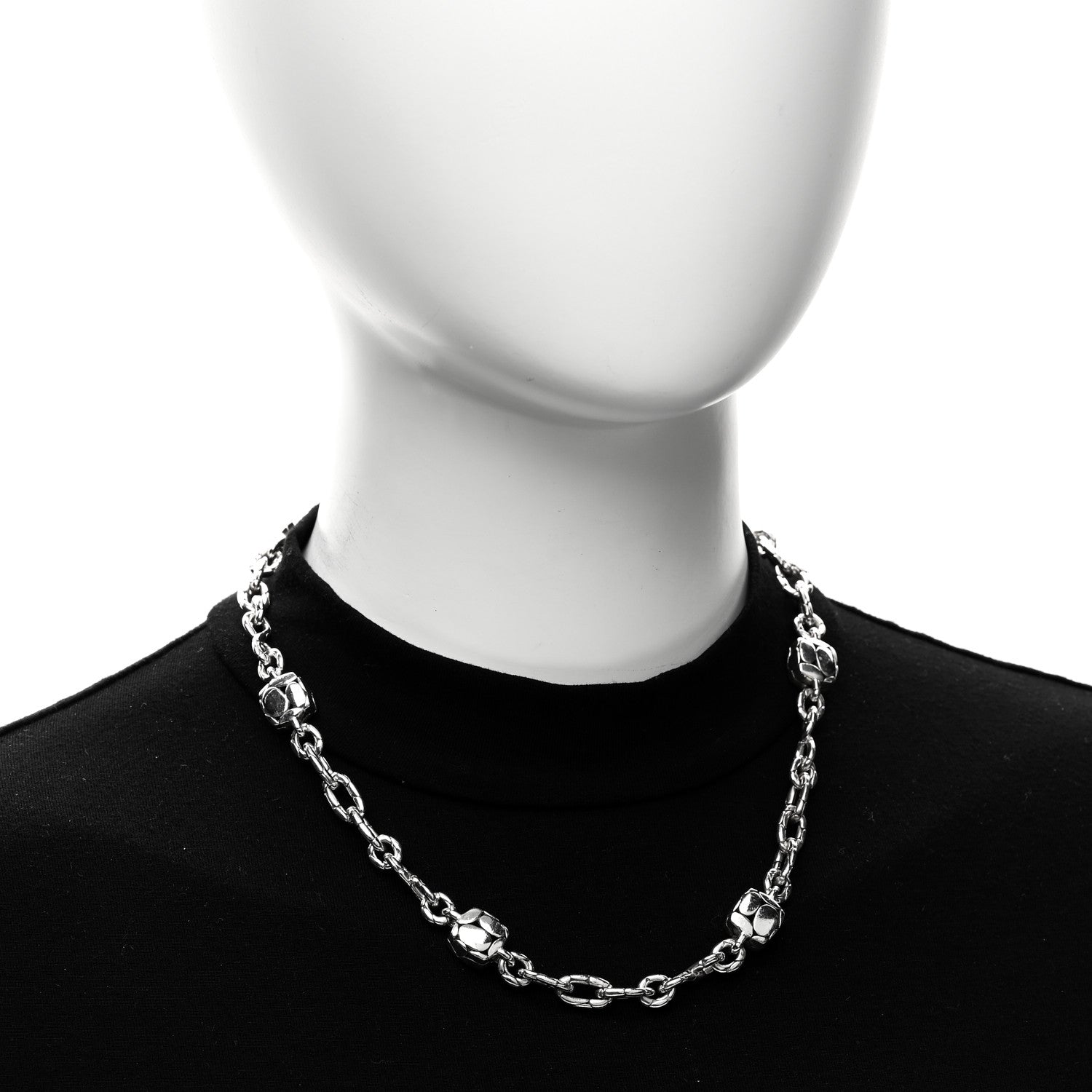 John Hardy Sterling Silver Kali Dot Bead Square Station Necklace 2 of 4