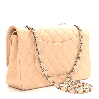 Chanel Caviar Quilted Medium Double Flap Beige 3 of 10