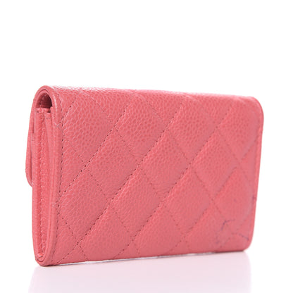 Chanel Metallic Caviar Quilted Flap Card Holder Pink 3 of 11