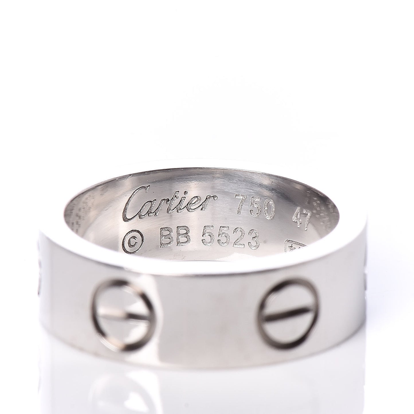 18K White Gold 5.5mm LOVE Ring 47 4