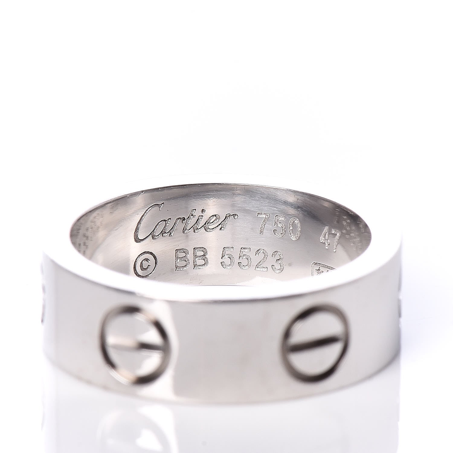 Cartier 18K White Gold 5.5mm LOVE Ring 47 4 4 of 4