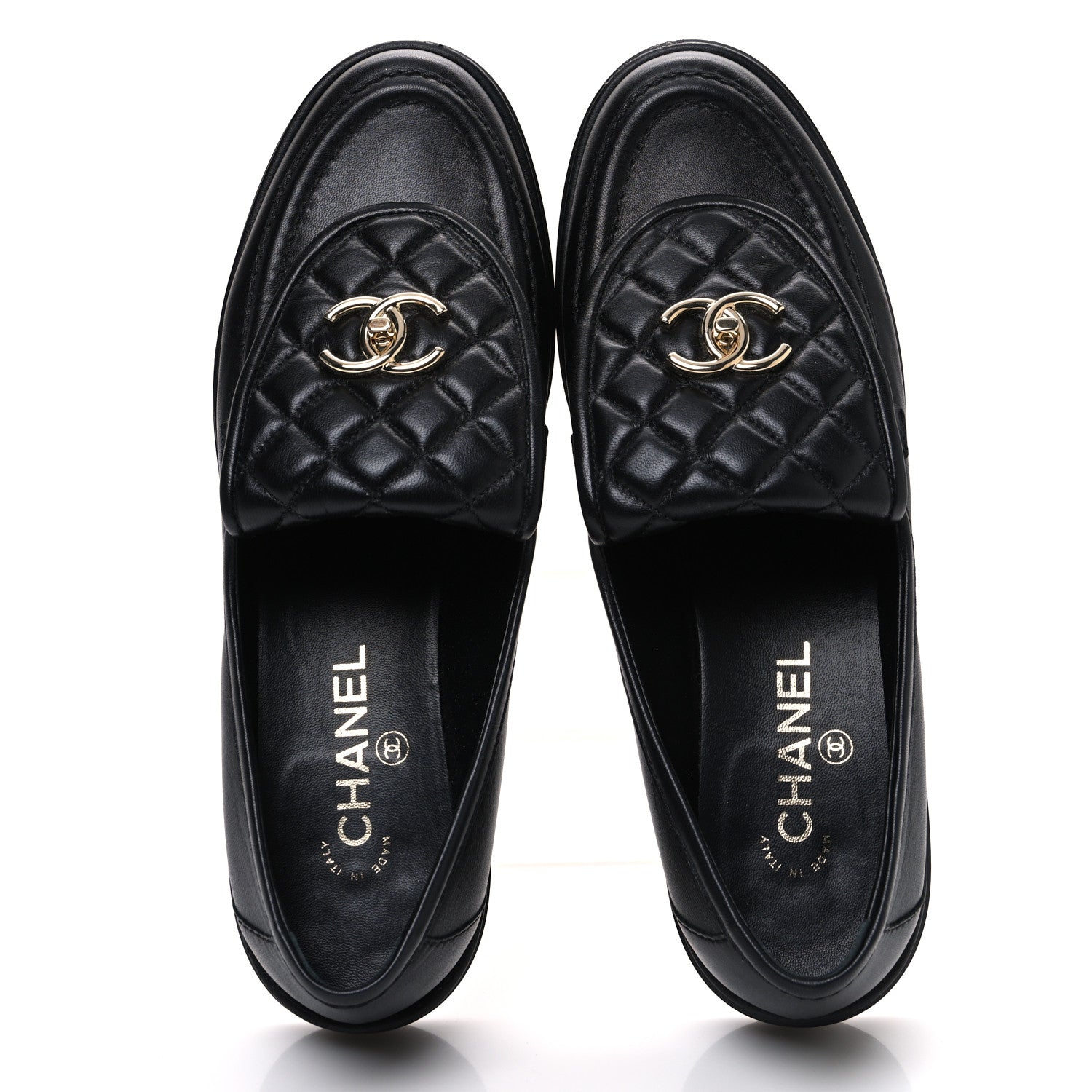 Chanel Lambskin Quilted CC Turnlock Loafers 41 Black 2 of 11