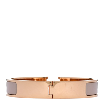 Hermes Enamel Narrow Clic Clac H Bracelet GM Beige Rose 3 of 5
