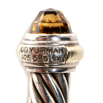 David Yurman Sterling Silver 14K Yellow Gold Citrine 7mm Cable Classics Bracelet 6 of 6