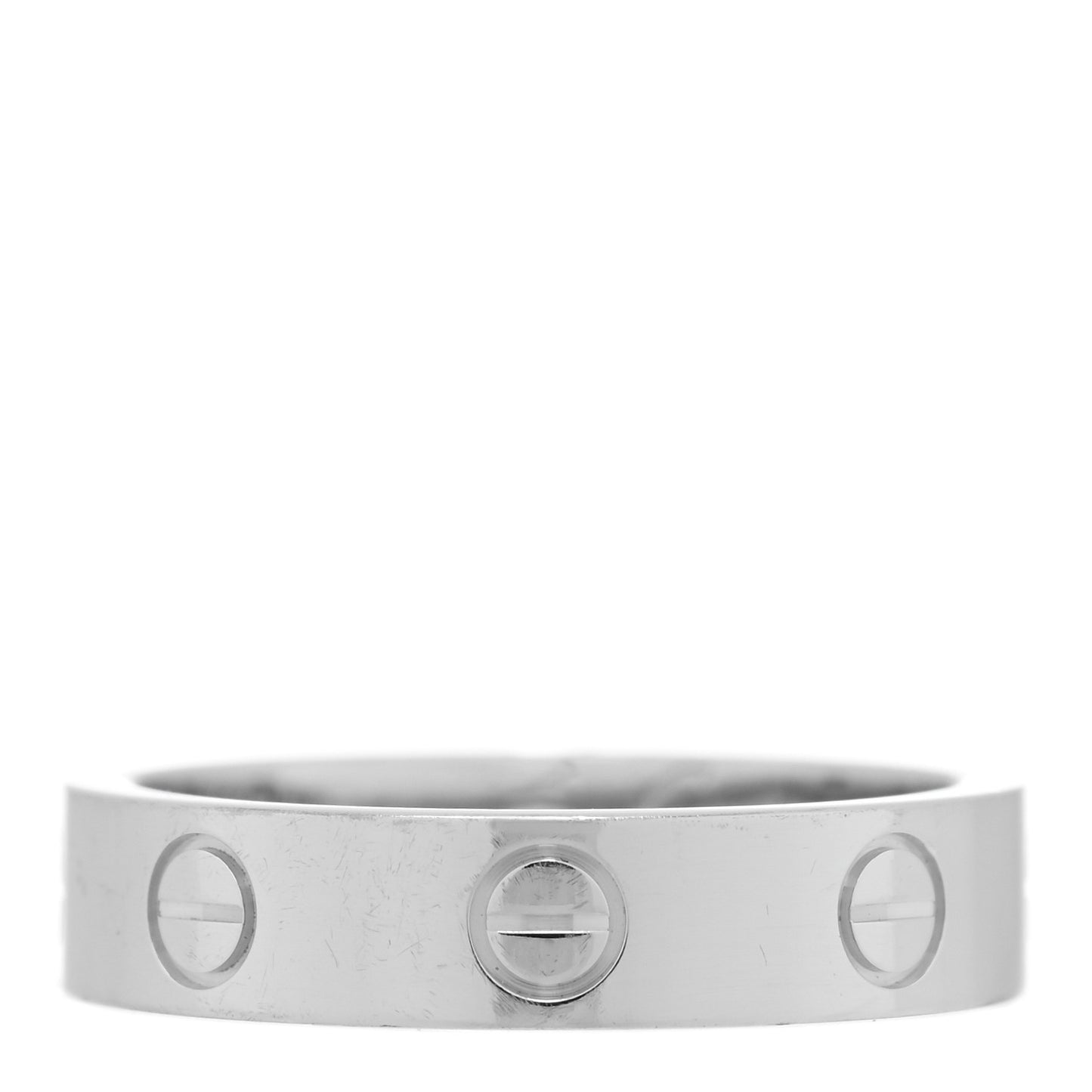 18K White Gold Diamond 4mm LOVE Wedding Band Ring 49 5