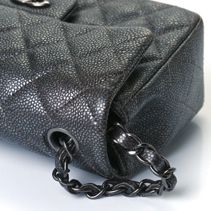 Chanel Metallic Caviar Quilted Mini Rectangular Flap Dark Silver 5 of 16