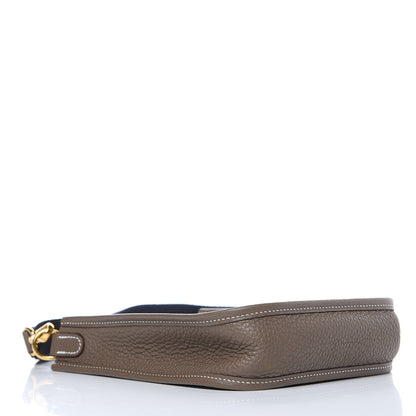 Hermes Taurillon Clemence Amazone Evelyne TPM Etoupe Bleu Indigo 4 of 11