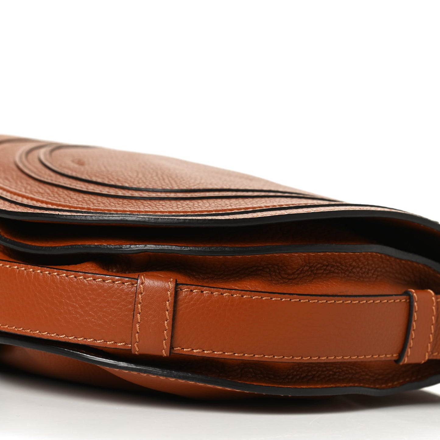 Calfskin Medium Marcie Round Crossbody Bag Tan