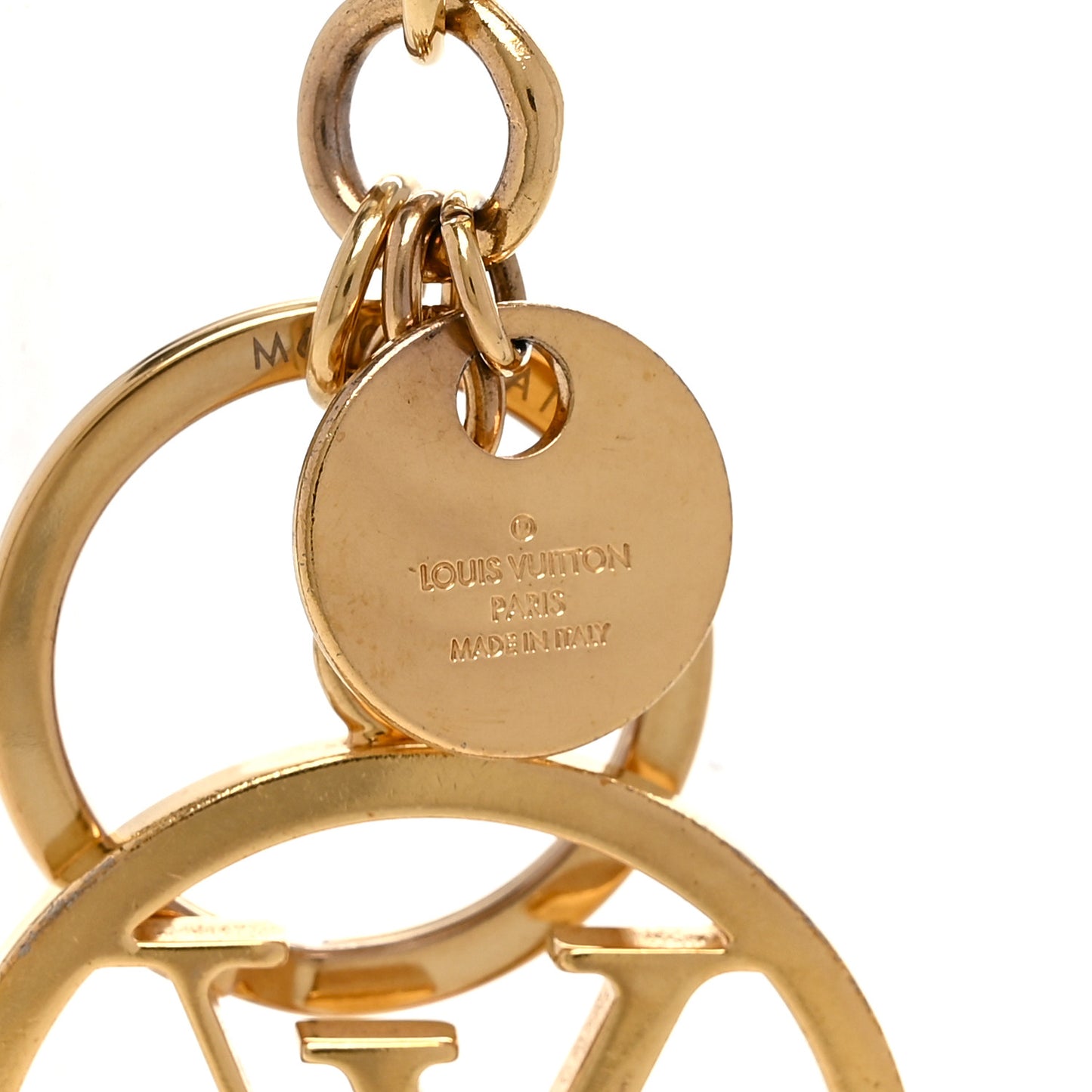 LV Circle Bag Charm Key Holder Gold