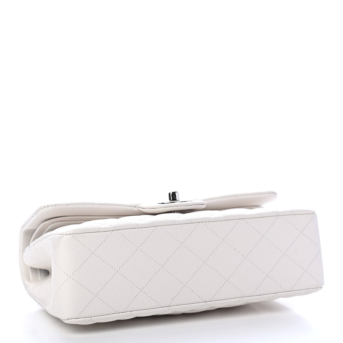 Caviar Quilted Small Double Flap White