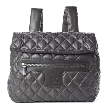 Chanel Nylon Quilted Coco Cocoon Backpack Gray 1 of 9