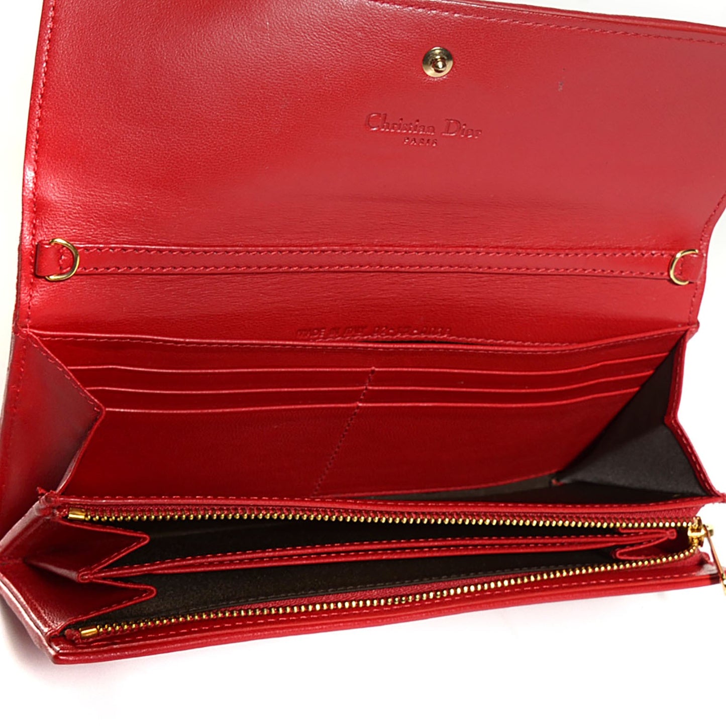 Lambskin Cannage Rendezvous Wallet Red