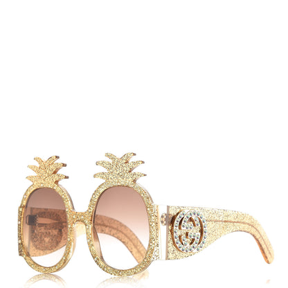 Gucci Acetate Pineapple GG0150/S Sunglasses Gold 1 of 6