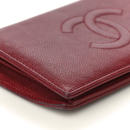Chanel Caviar Timeless CC Yen Wallet Bordeaux 10 of 22