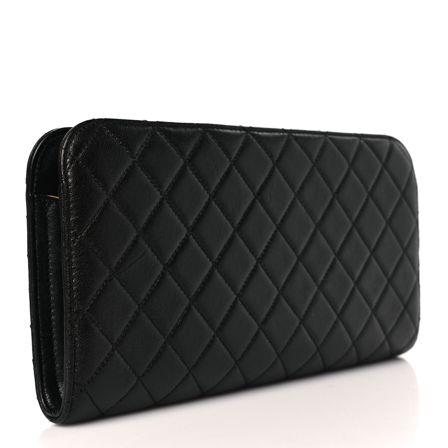 Chanel Lambskin Quilted Coco Midnight Clutch Black 3 of 10