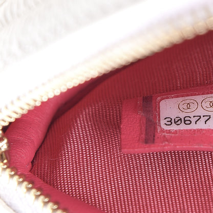 Chanel Caviar Quilted Diamond Arm Coin Purse White 7 of 8