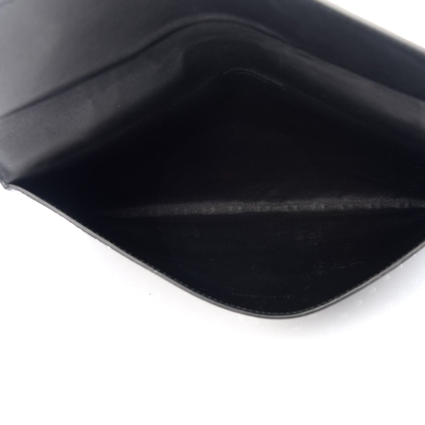 Grained Calfskin Studded Skull Envelope Clutch Black