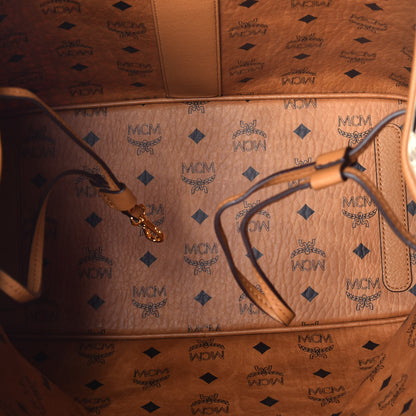 MCM Visetos Medium Liz Reversible Shopper Tote Cognac 10 of 16