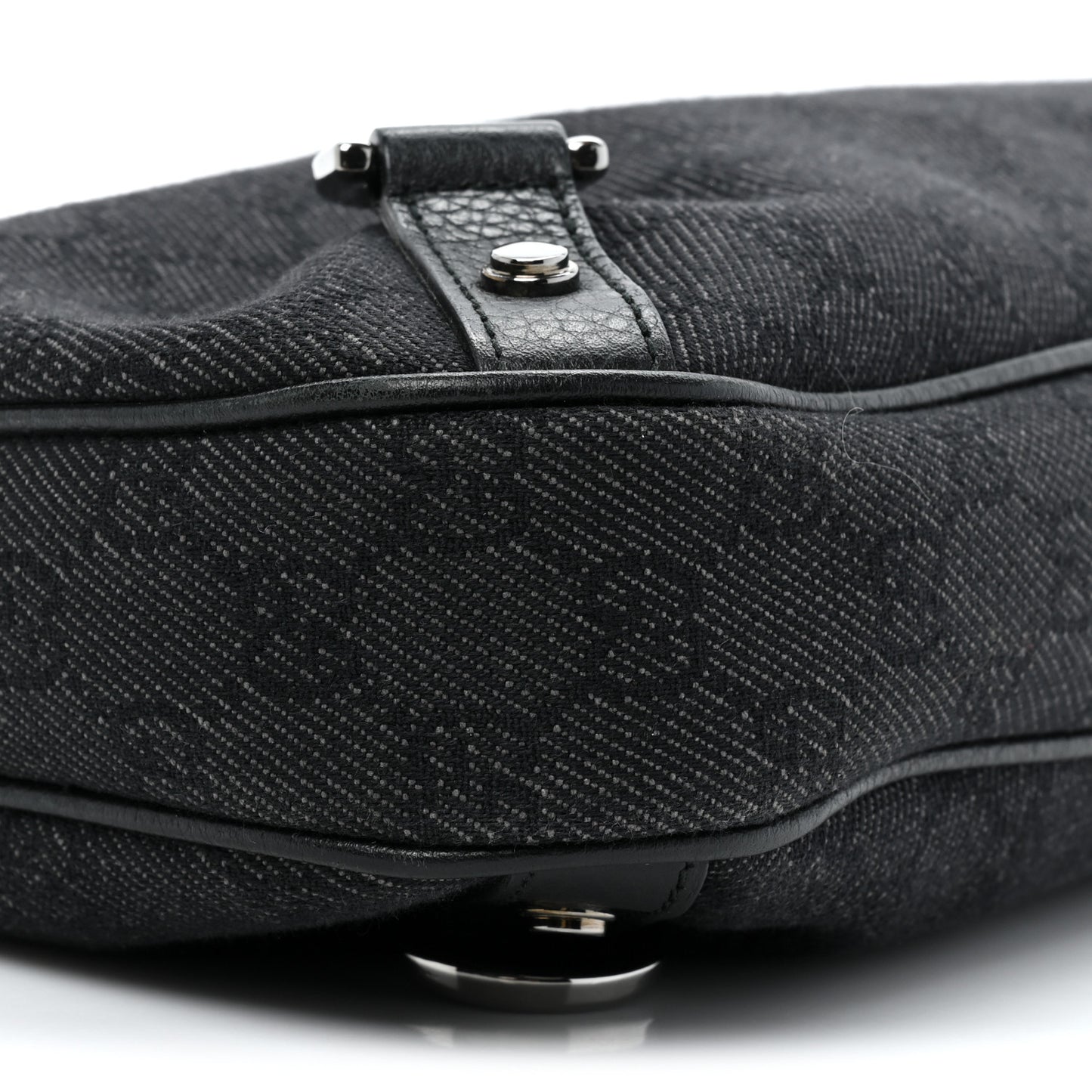Denim Monogram Abbey D Ring Hobo Black