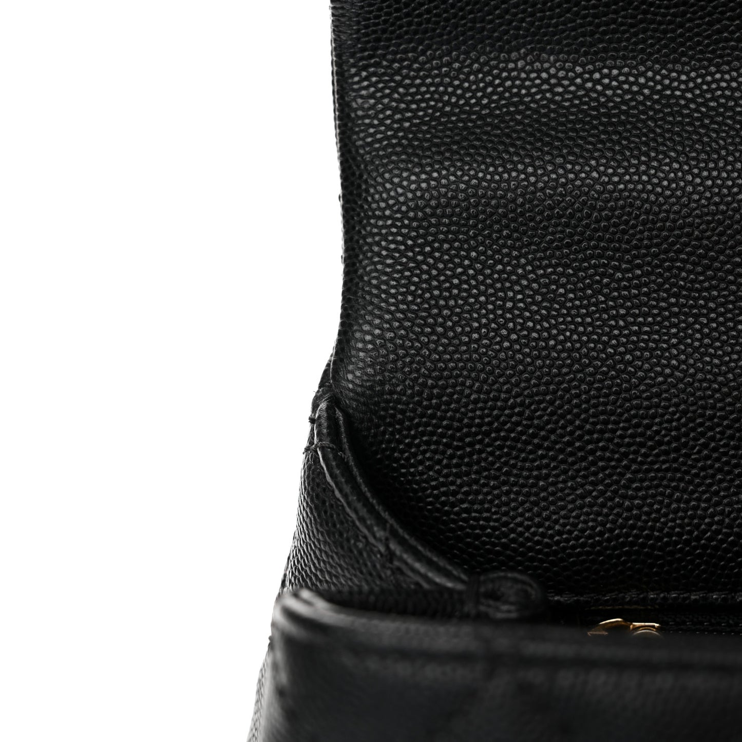 Caviar Lizard Quilted Small Coco Handle Flap Black
